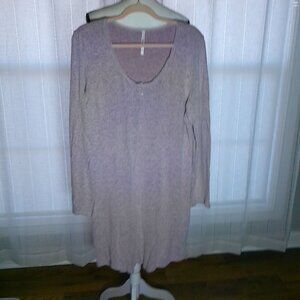 SOMA Long Sleeve Midi V-Neck Rose Nightgown & Matching Rose Shorts XL, L